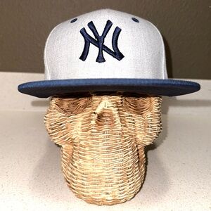 NY Blue/Gray Flat Brim Baseball Cap
